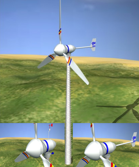 Wind station with asymmetrical airodynamic profile blades